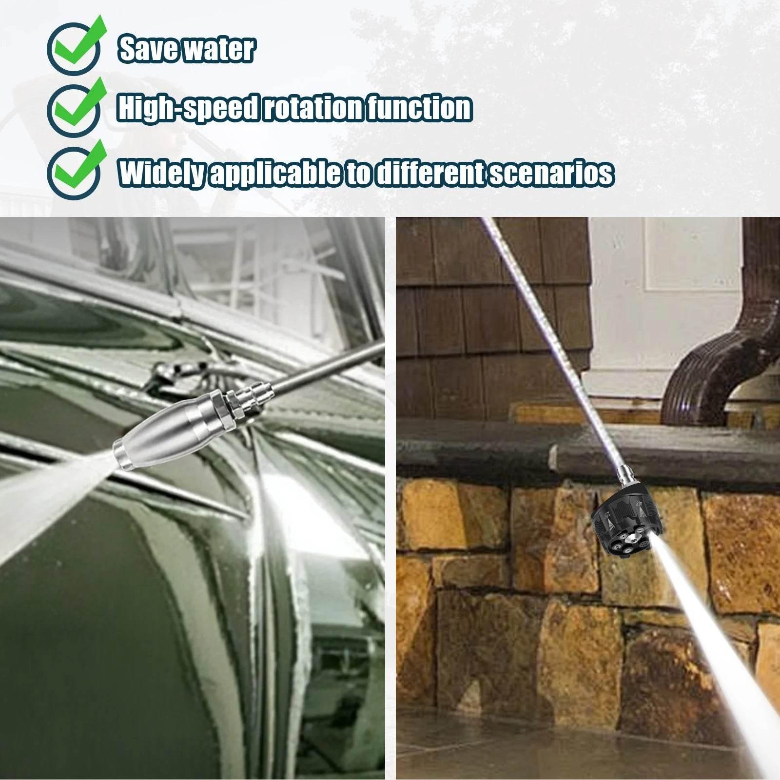 Pressure Washer Tips Turbo Nozzle With 1/4'' Quick Connect 360°Rotating Power Washer Nozzles 5000 PSI Spray Nozzle for Driveway - Empire P.E