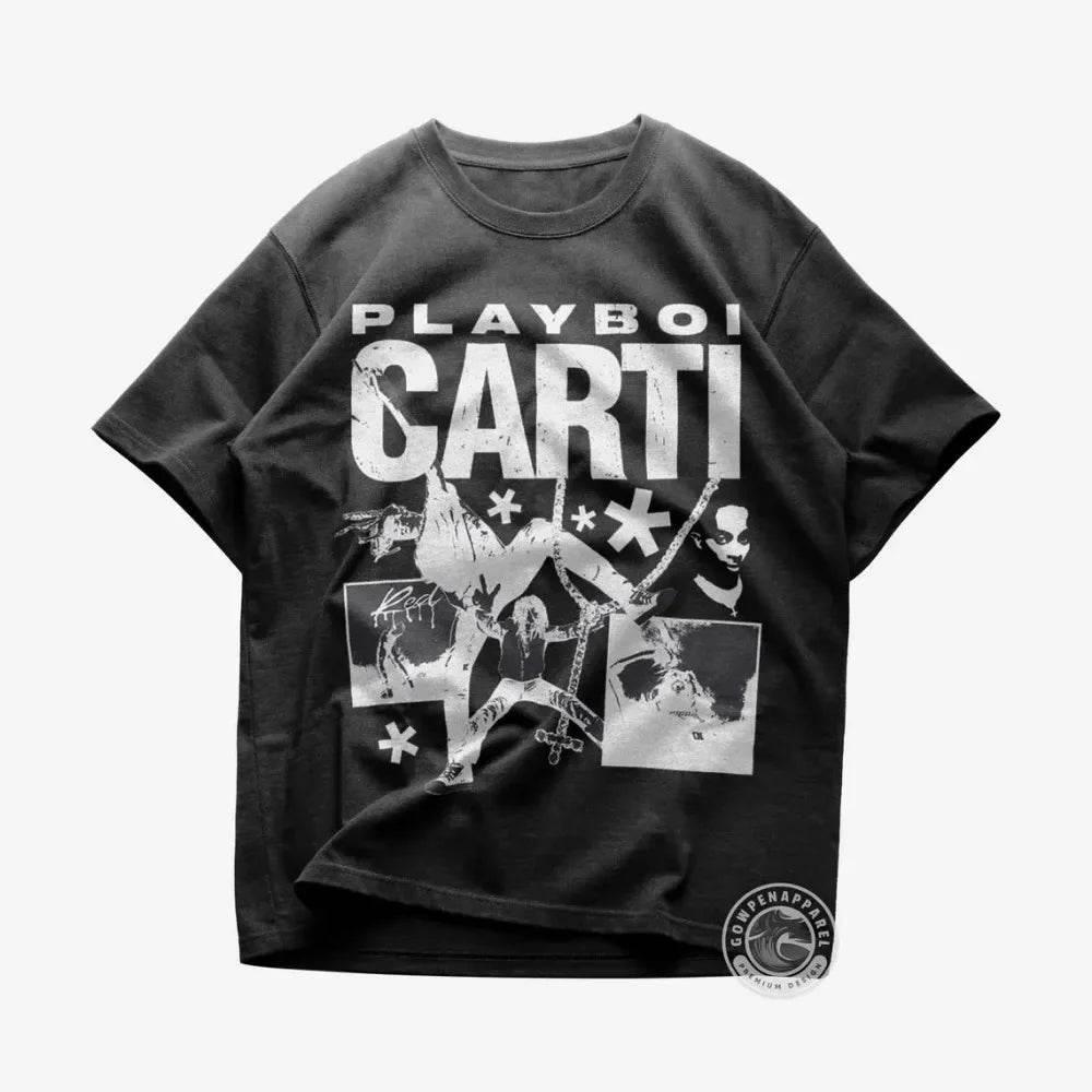 Hip Hop Men Crew Neck Top Vintage Playboi Carti Shirt Playboi Carti Tshirt Playboi Carti T-shirt Merch Tour Hip Hop Rap Tee - Empire P.E