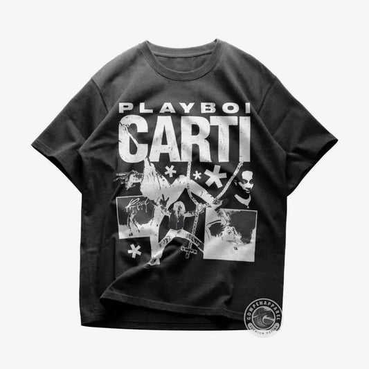 Hip Hop Men Crew Neck Top Vintage Playboi Carti Shirt Playboi Carti Tshirt Playboi Carti T-shirt Merch Tour Hip Hop Rap Tee - Empire P.E