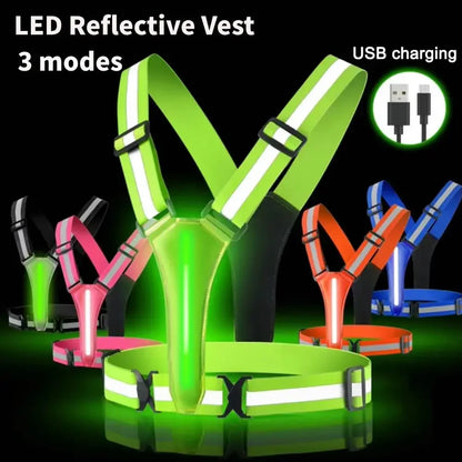 LED Running Vest Reflective Glowing