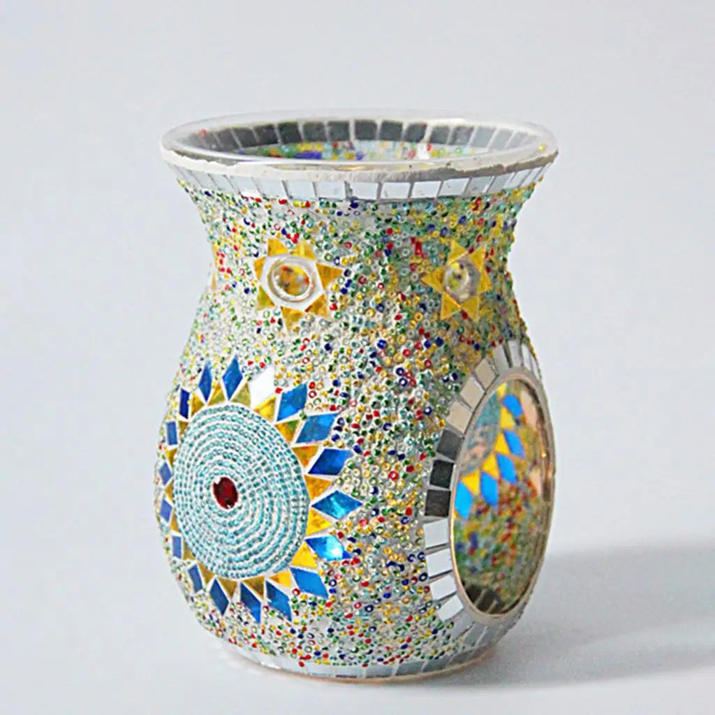Turkish Style Mosaic Glass Oil Burner Candle Holder
