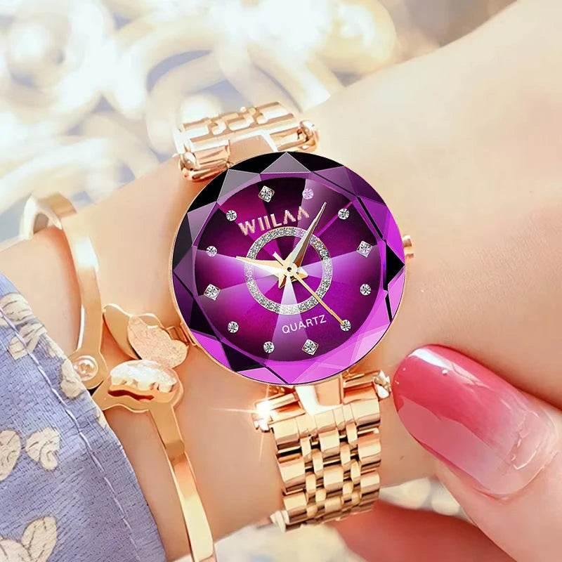 Women Bracelet Watches Stainless Steel Band Elegant Diamond Dial Ladies Wrist Watch For Crystal Exquisite Top Brand Luxury 2025 - Empire P.E