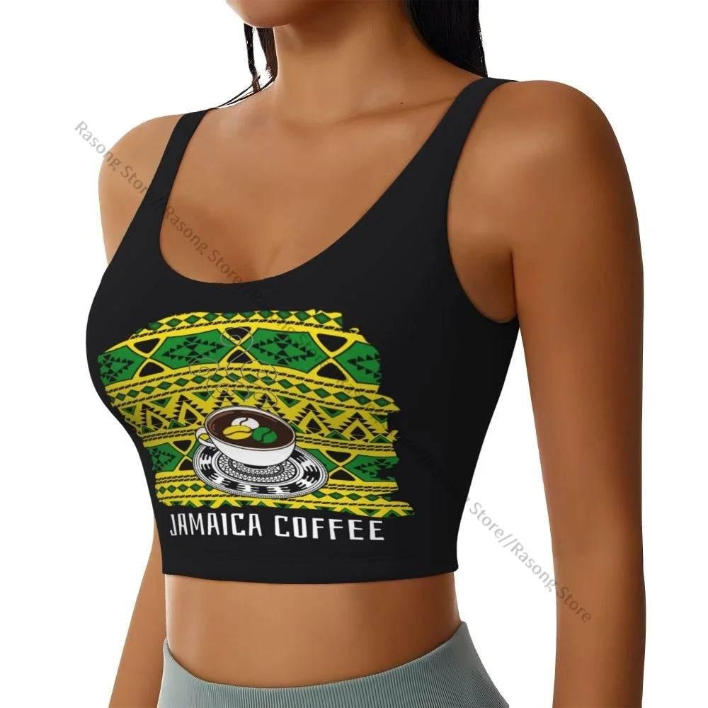 Sports Bra Women Running Yoga Clothes Vest Jamaica Kingdom Flag Gathering Fitness Vest - Empire P.E