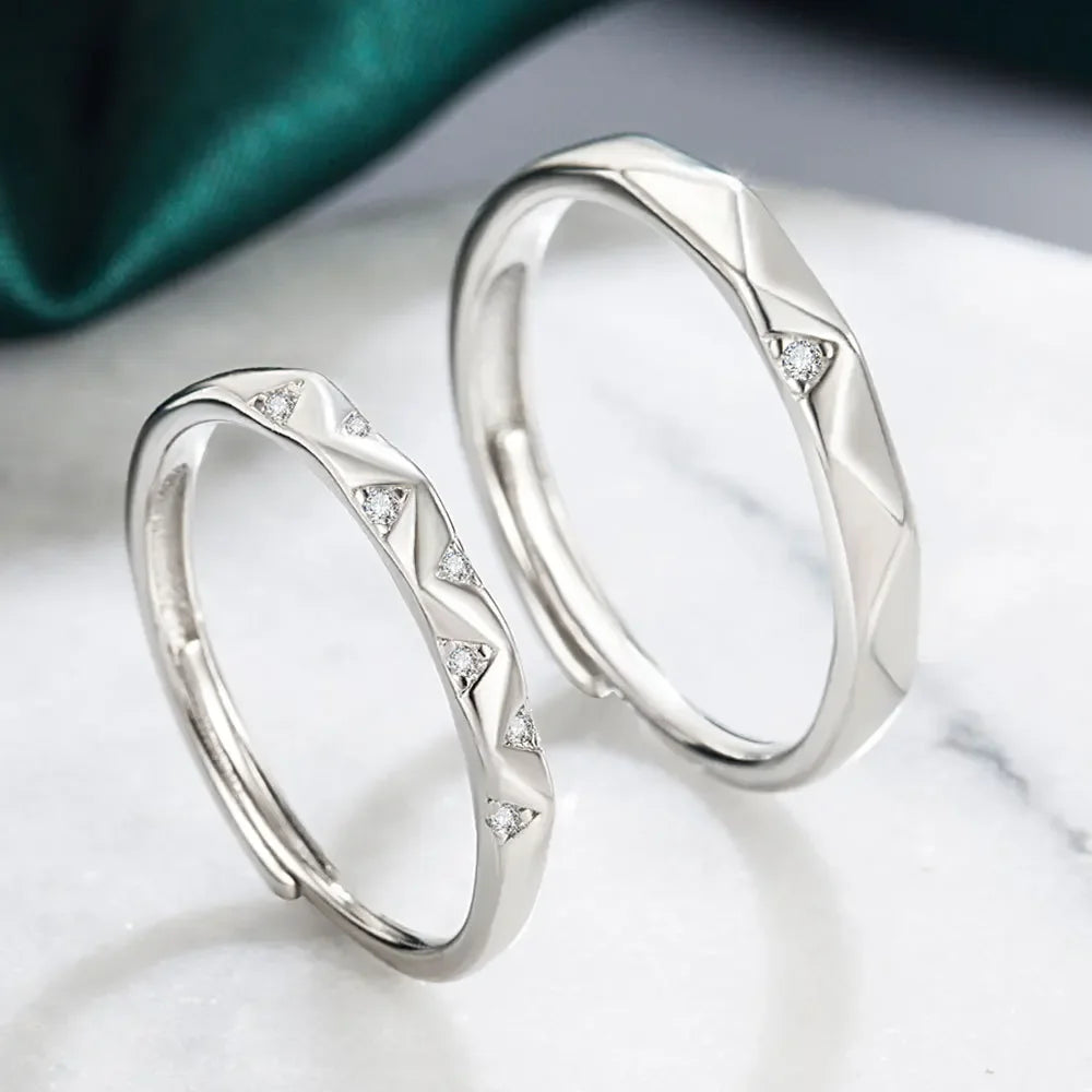 NEW 925 Sterling Silver Moissanite Diamond Couple Rings - Empire P.E