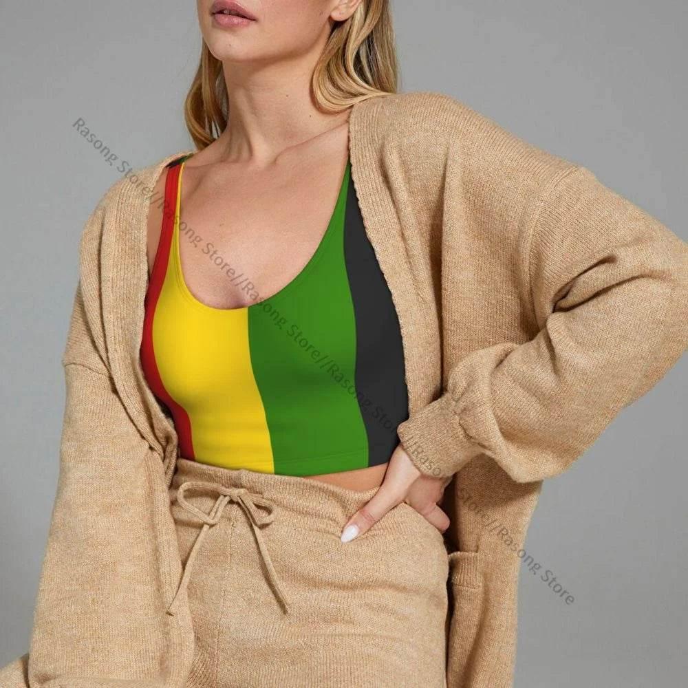 Sports Bra Women Running Yoga Clothes Vest Jamaica Kingdom Flag Gathering Fitness Vest - Empire P.E