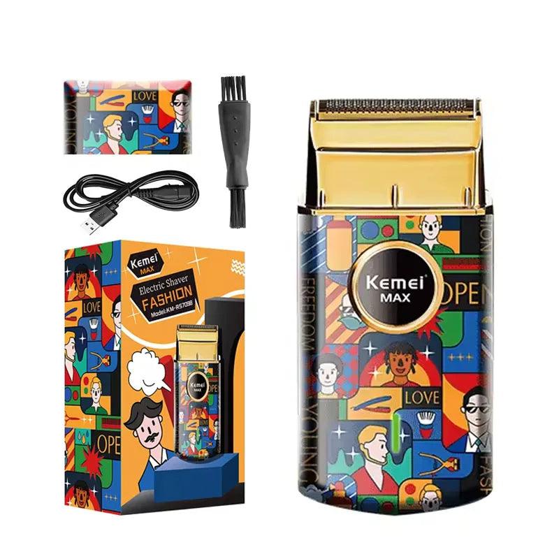 Kemei Rechargeable Graffiti Pattern Electric Hair Clipper Professional - Empire P.E