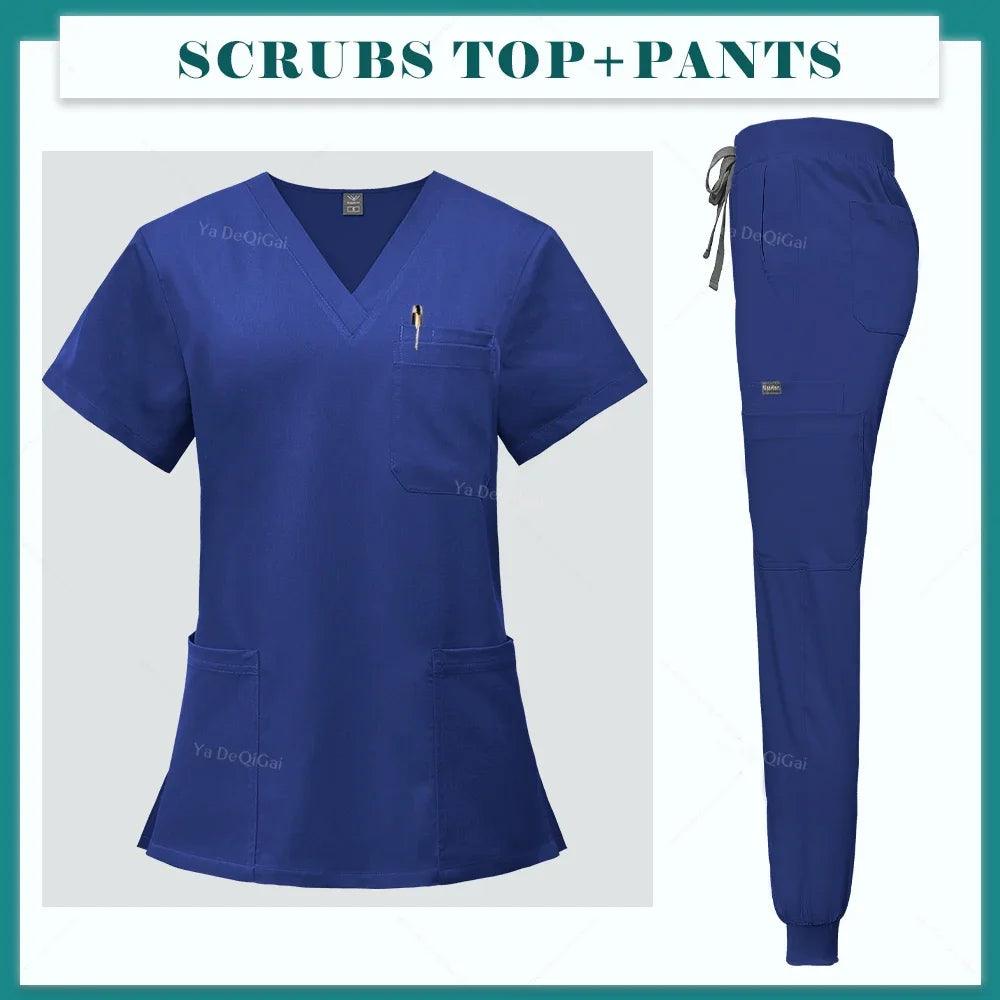 Men Women's Medical Nurse Uniform Surgical Scrubs Set Clinical Nursing Workwear Pet Clothes Lab Suit Veterinaria Spa Accessories - Empire P.E