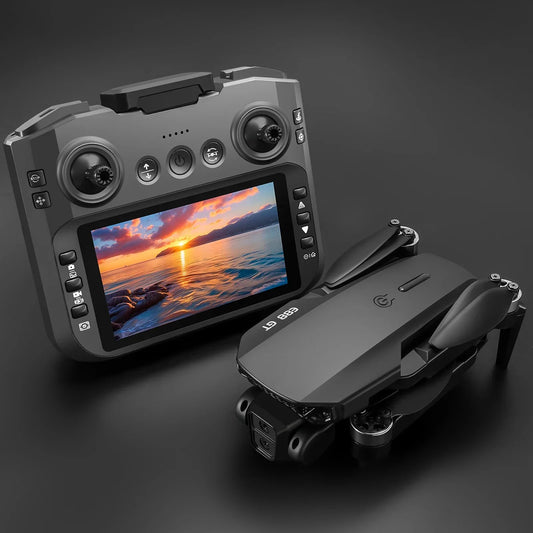 Black E88E99 GT Lighting Big Screen Control Mini Drone Dual Camera - Empire P.E