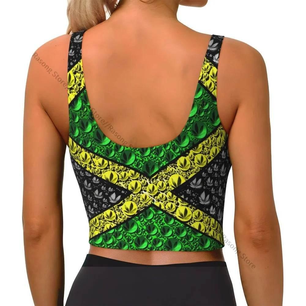 Sports Bra Women Running Yoga Clothes Vest Jamaica Kingdom Flag Gathering Fitness Vest - Empire P.E