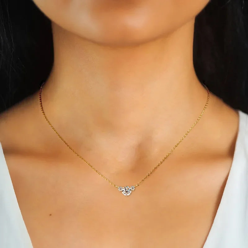 D Color Women Moissanite Pendant s925 Silver Yellow Full Moissanite Necklace - Empire P.E