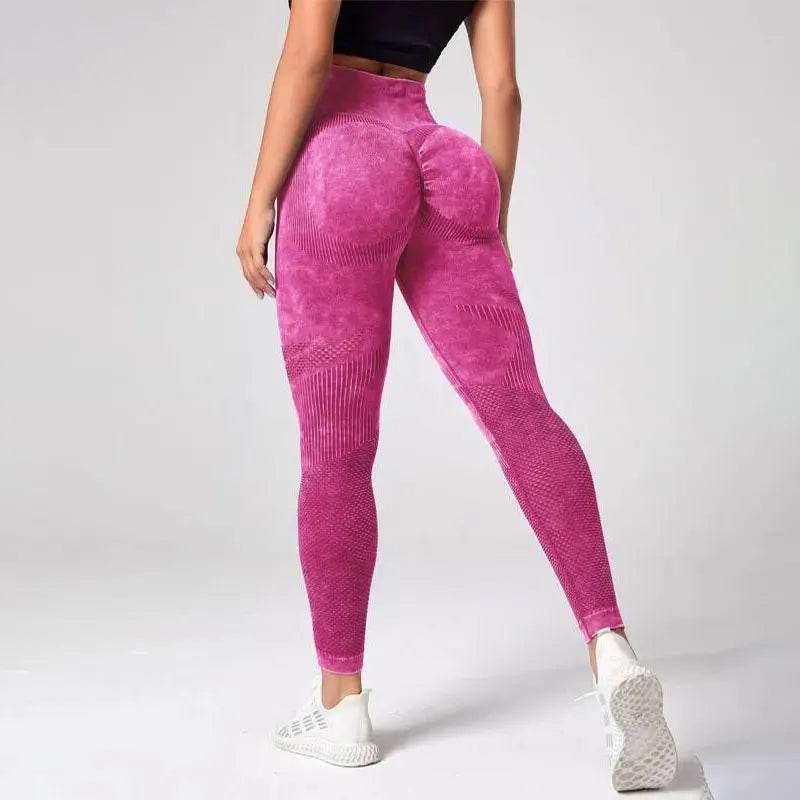 Women's 2-Piece Yoga Basic Tie Dye Tummy Control Sports Leggings - Empire P.E