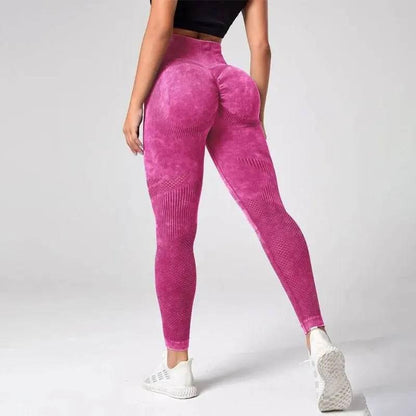 Women's 2-Piece Yoga Basic Tie Dye Tummy Control Sports Leggings - Empire P.E