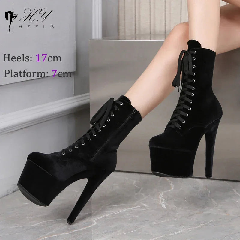 Faux Suede 17cm Pole Dance Shoes - Empire P.E