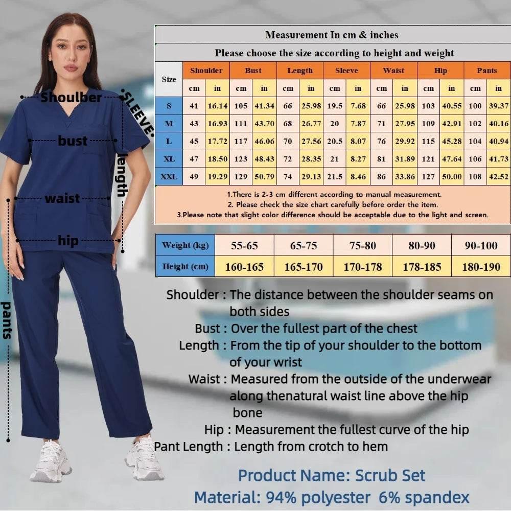Hot Sale Nurse Scrubs Set Women Anti Wrinkle Washable Soft Hospital Uniform Medical Scrubs Women Scrubs Sets Medical Accessories - Empire P.E