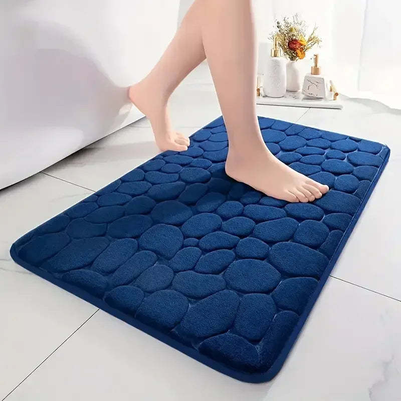 3D Non Slip Bathroom Mat Cobblestone Embossed - Empire P.E