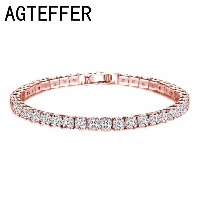 New 925 Sterling Silver Hip Hop Fashion Women's Tennis Bracelet - Empire P.E