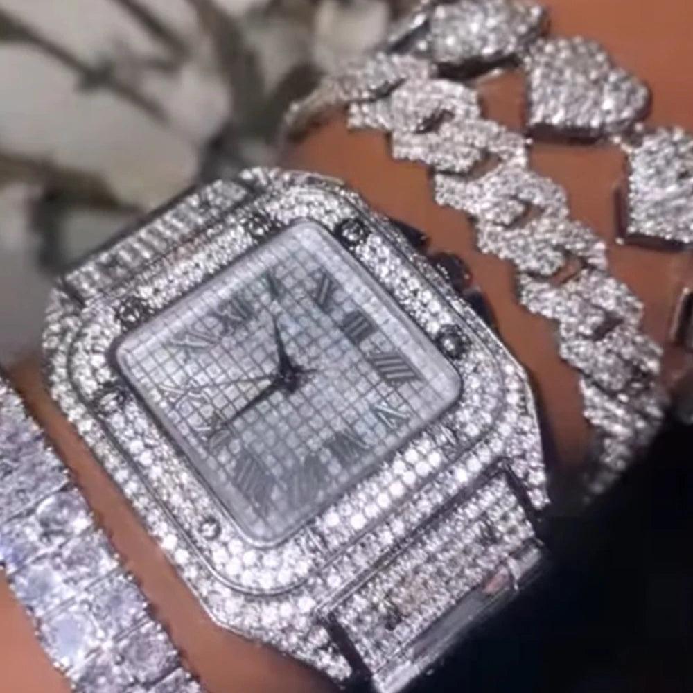 Necklace+Watch+Bracelet Hip Hop 14MM Cuban Link Chain - Empire P.E