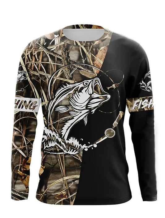 Men's Fishing Shirt Outdoor Long Sleeved UV Protection Breathable Quick Dry Lightweight Sweat Wicking Tops Spring Summer Fishing - Empire P.E