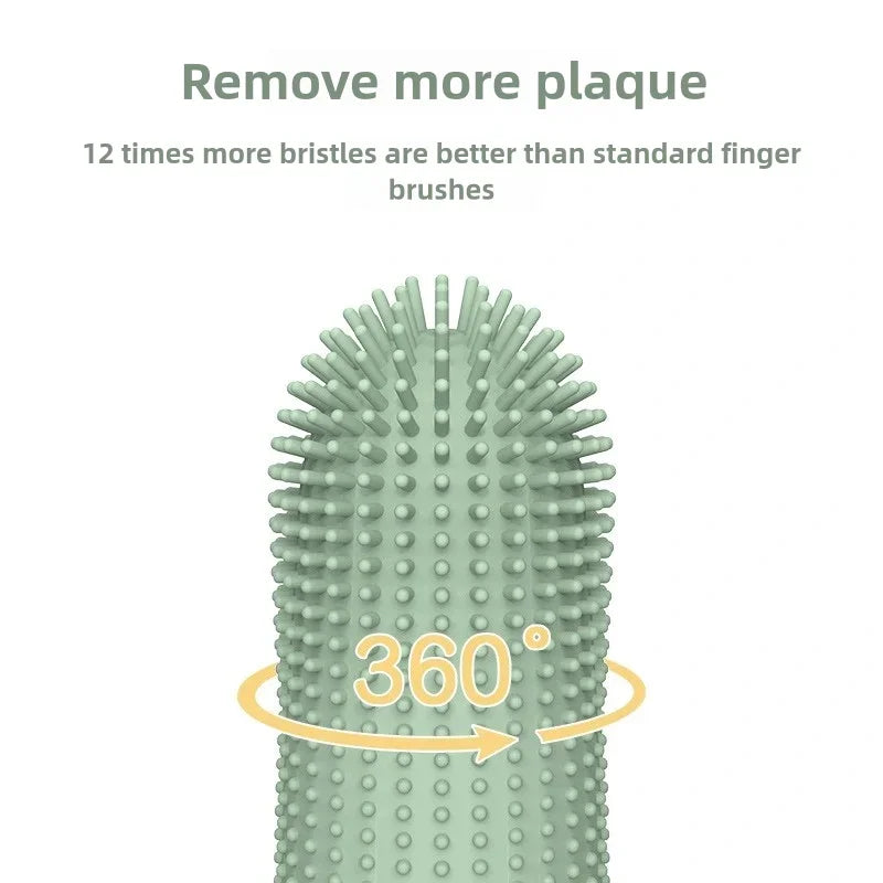 Dog Toothbrush, 360° Cleaning Finger Toothbrush for Dogs