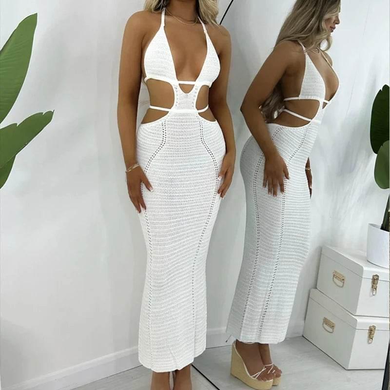 New Style Hollow Out Backless Tie Up Dress - Empire P.E