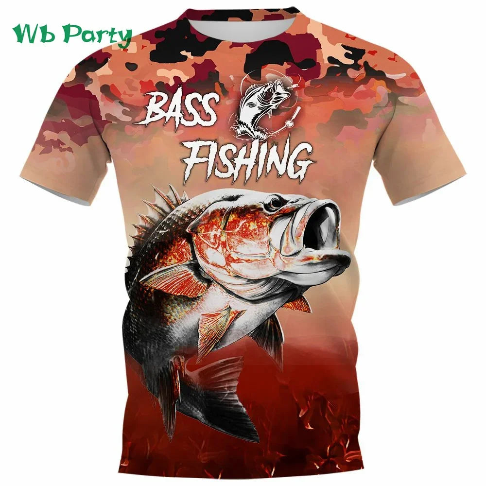 Men Shirts Graphic Tee Fish Print Short Sleeved - Empire P.E