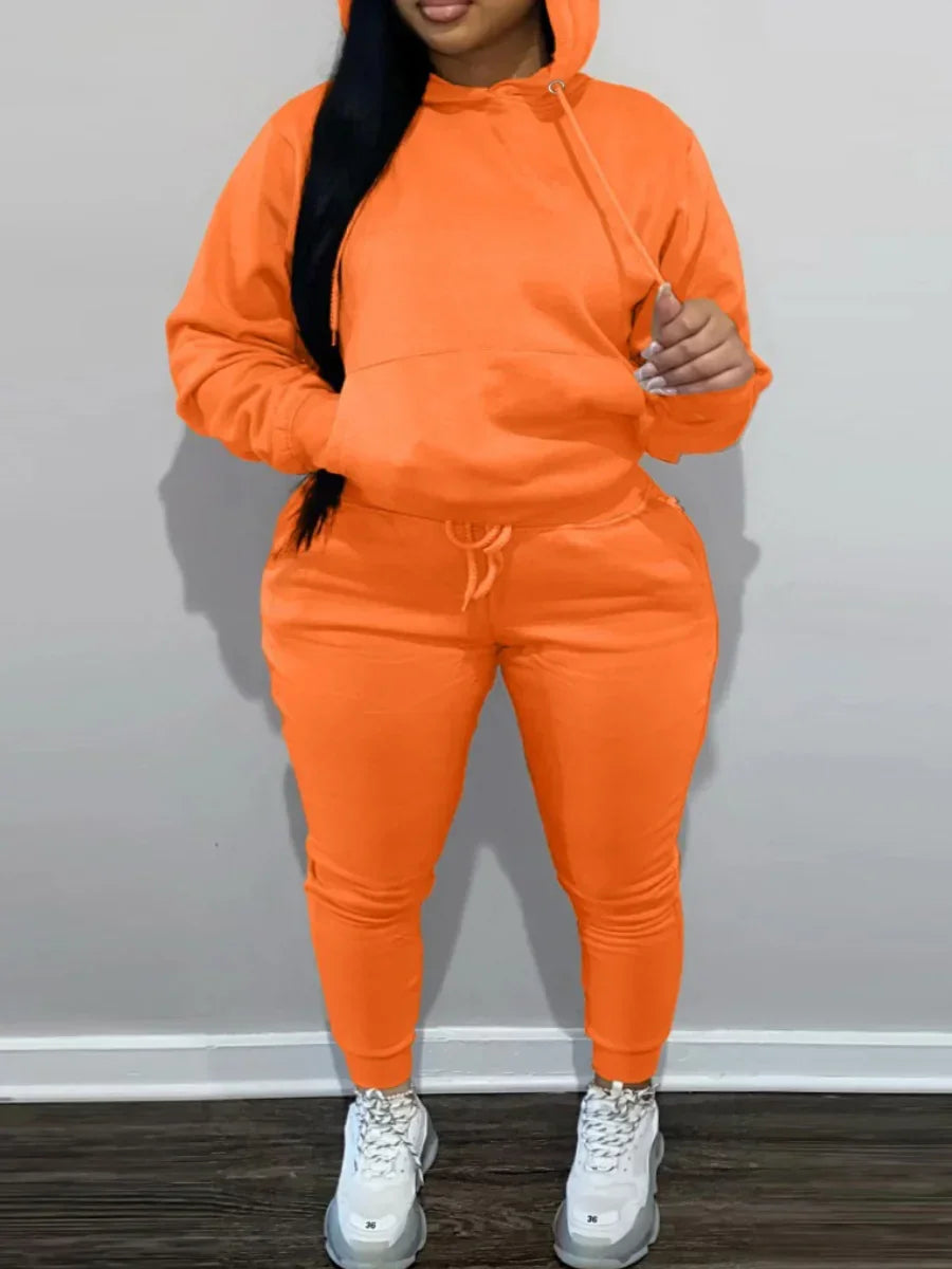 LW Plus Size women's matching tracksuit set Drawstring Tracksuit Set - Empire P.E