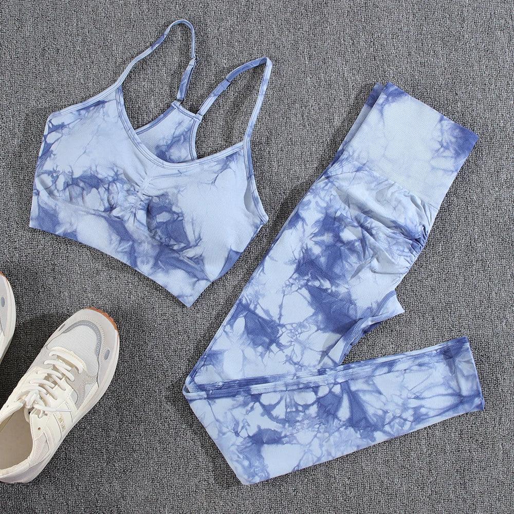 1/2/3/PCS Tie Dye  Seamless Women Pants Sets