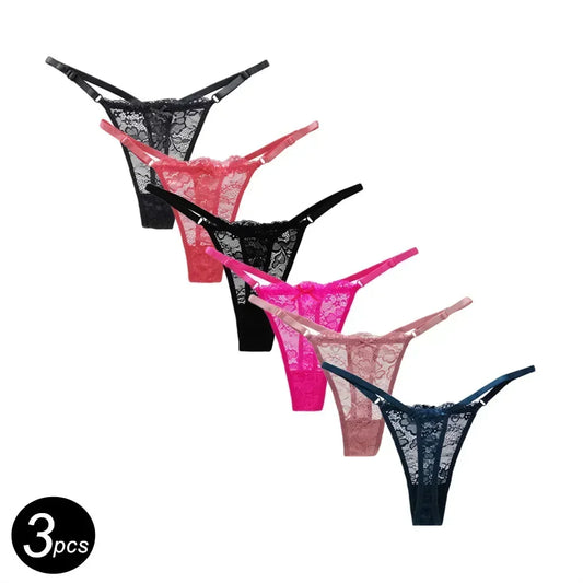 3pcs/set Adjustable Strap Mesh Thong - Empire P.E