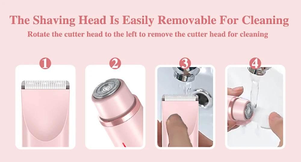 Electric Razor for Women Painless Women Mustache Electric Shaver for Leg Bikini Body Hair Trimmer Facial Epilator Hair Remover - Empire P.E