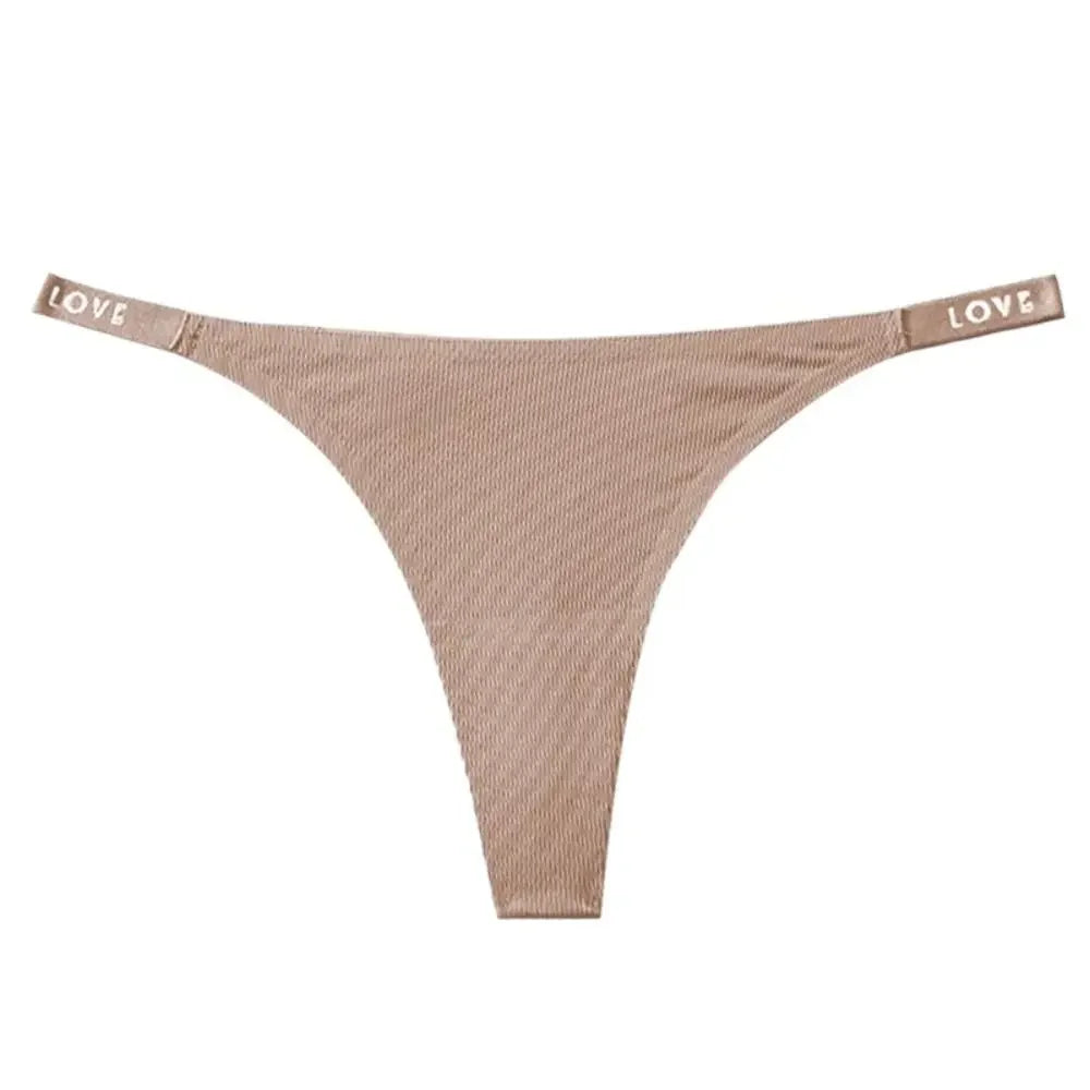 Sweet Solid Color Ice Silk Panties Low Waist Cotton Crotch Lingerie - Empire P.E
