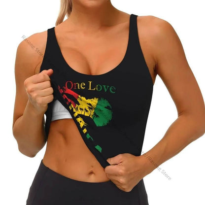 Sports Bra Women Running Yoga Clothes Vest Jamaica Kingdom Flag Gathering Fitness Vest - Empire P.E