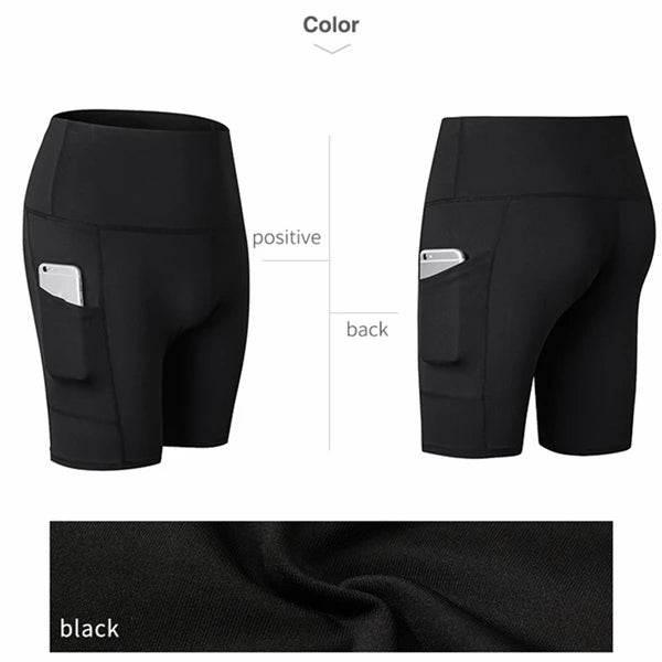 Women Yoga Shorts High Waist Workout Gym Shorts Fitness Yoga Lift Butt Fitness yoga leggings Running Cycling Short Pants - Empire P.E