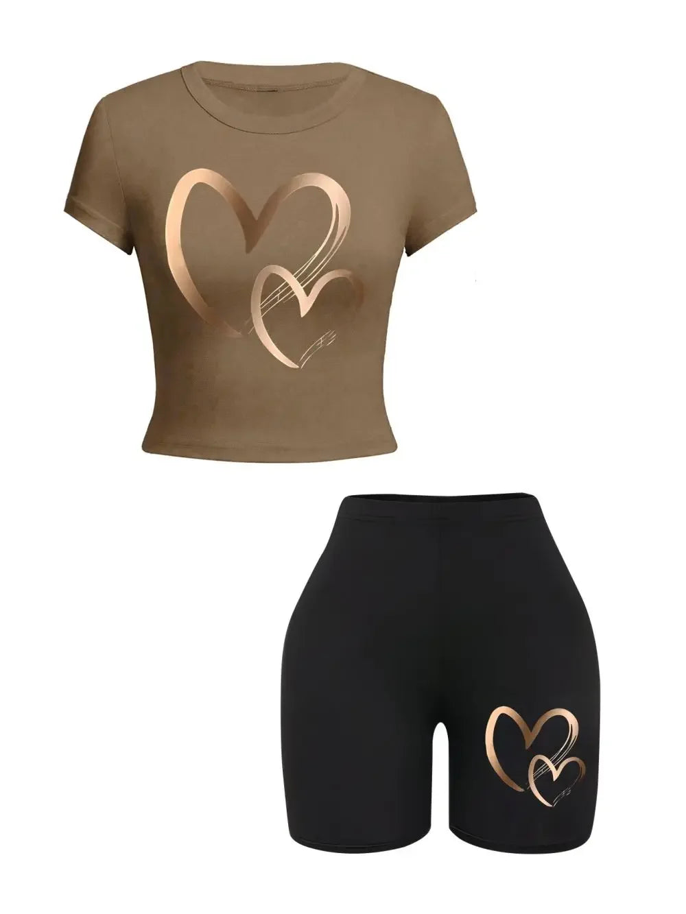High Elastic Slim-fit T-Shirts & Shorts 2 Pieces Set - Empire P.E