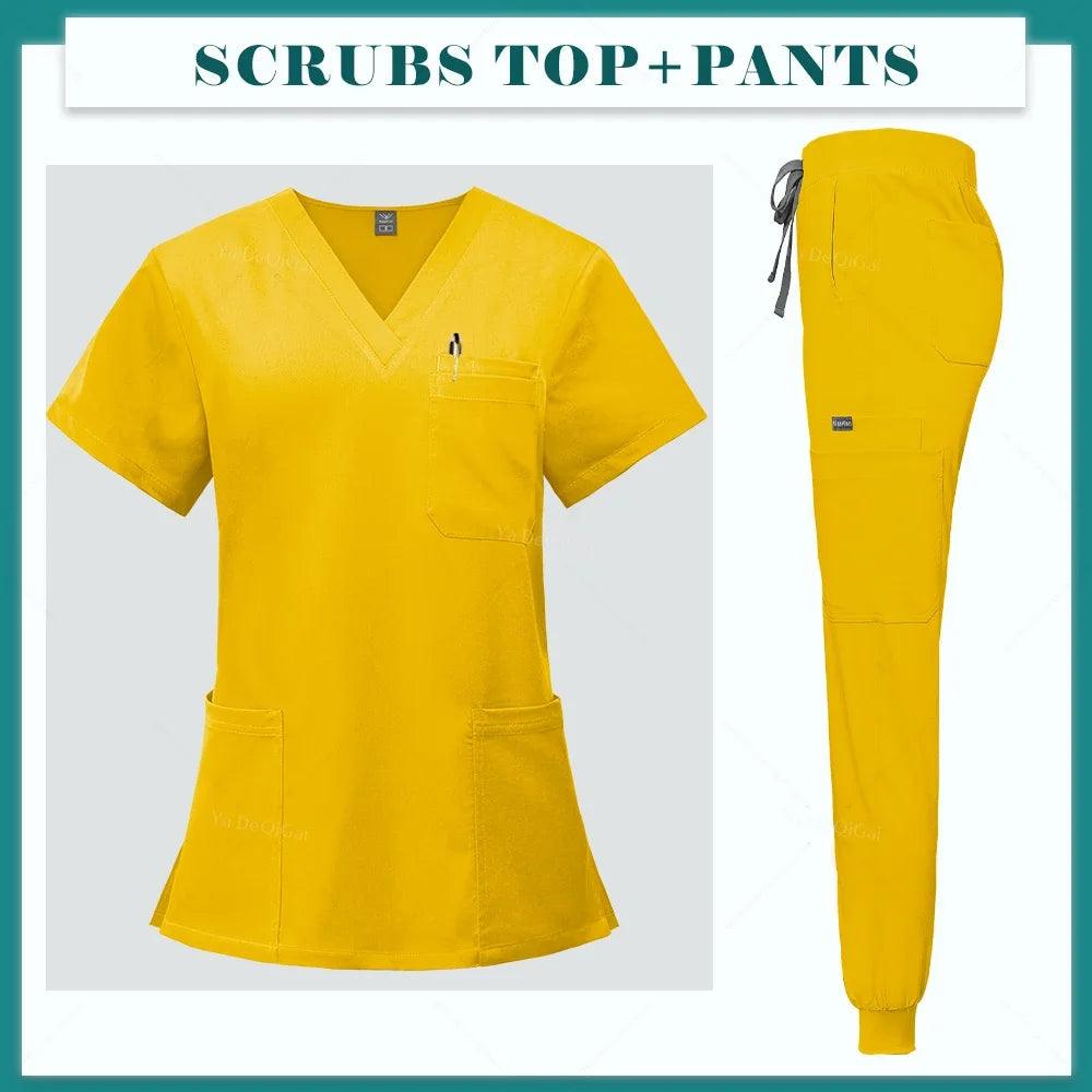 Men Women's Medical Nurse Uniform Surgical Scrubs Set Clinical Nursing Workwear Pet Clothes Lab Suit Veterinaria Spa Accessories - Empire P.E