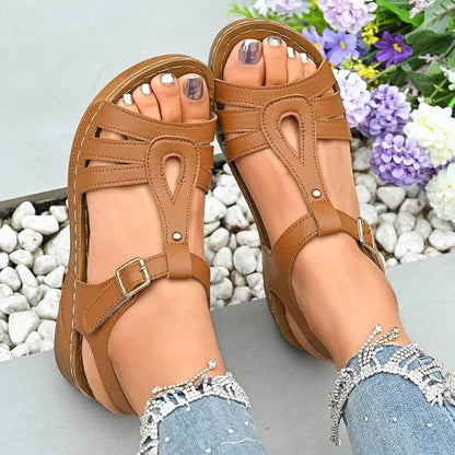 2025 Summer Women Wedge Sandals Lightweight Ankle Buckle Platform Gladiator Sandals Woman Peep Toe Non Slip Beach Sandles 36-43 - Empire P.E