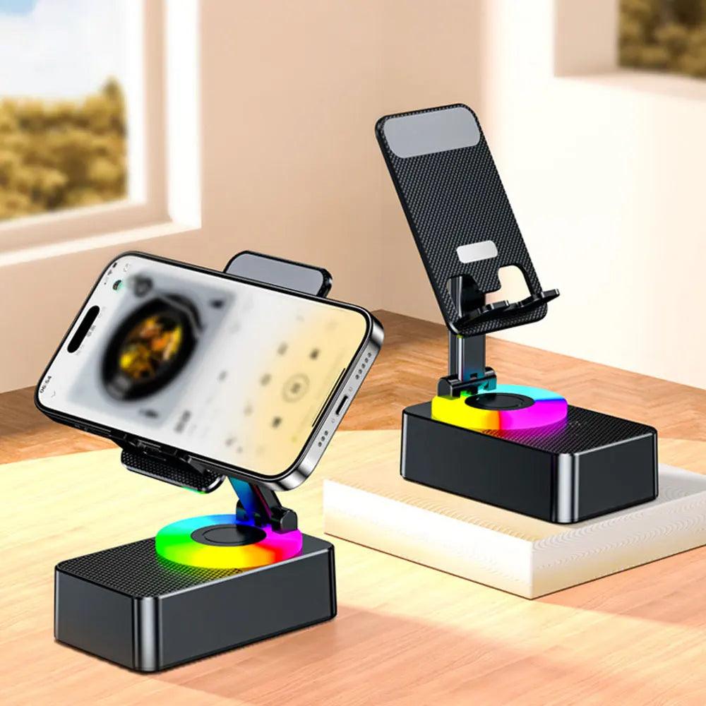 New Cell Phone Holder Stand With Bluetooth Speaker Adjustable Desktop Live Lazy Tablet Bracket Support Portable Wireless Speake - Empire P.E