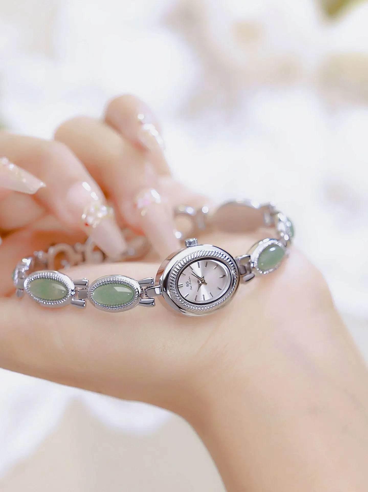 UTHAI Women's Watch Ladies Bracelet Luxury Brand Waterproof Retro Natural Dongling Stone Hotan Jade Advanced Chain Watches Gift - Empire P.E