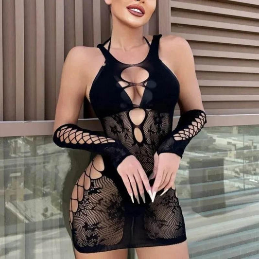 Women Fishnet Bodystocking Footless Lace Bodysuit - Empire P.E
