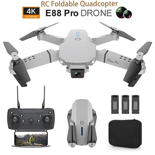 2024 New E88 Pro WIFI FPV Drone Wide Angle HD 4K 1080P Camera Height Hold RC Foldable Quadcopter Dron Helicopter Toys Gift - Empire P.E