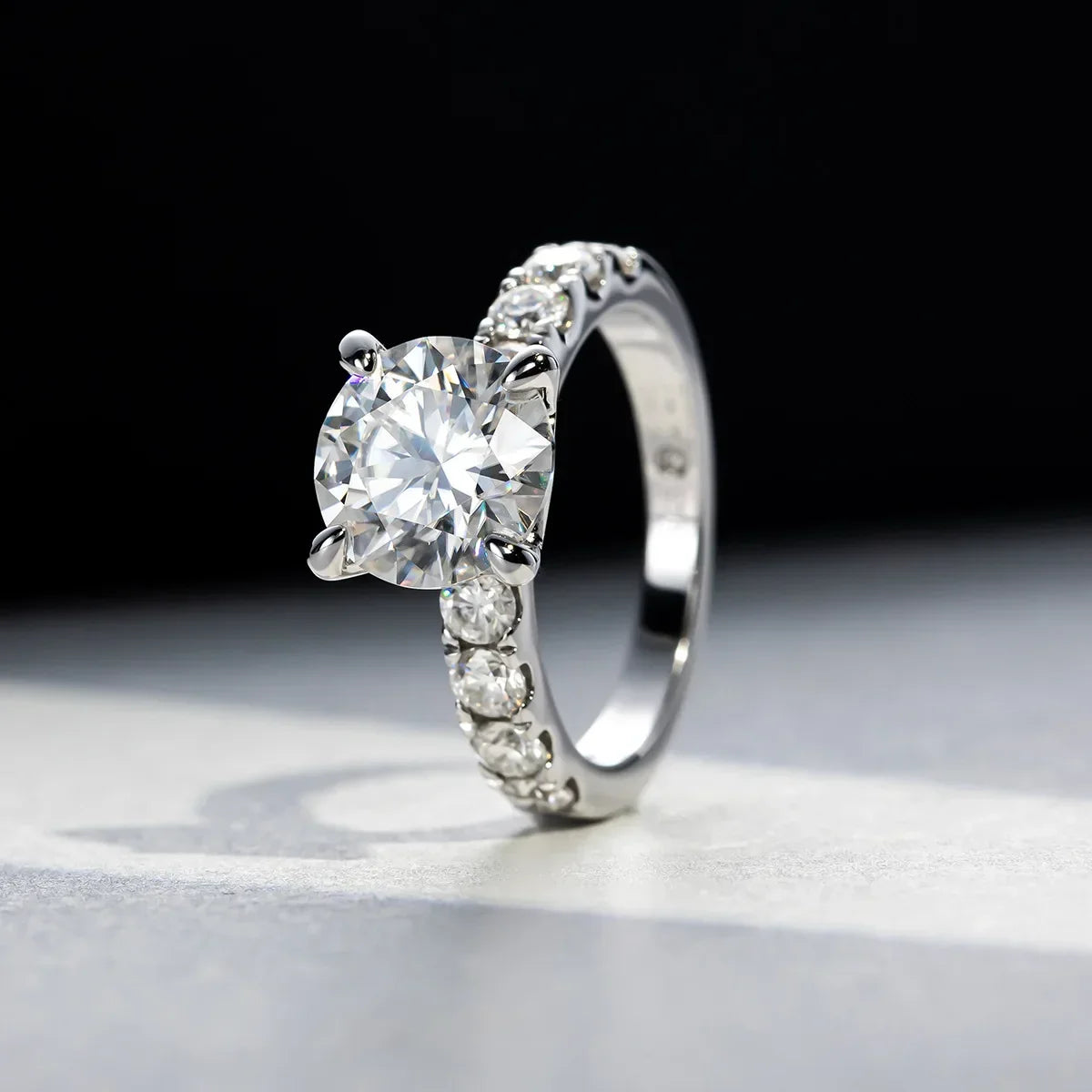 3.5 Carat Moissanite Diamond Engagement Ring S925 Silver Round - Empire P.E