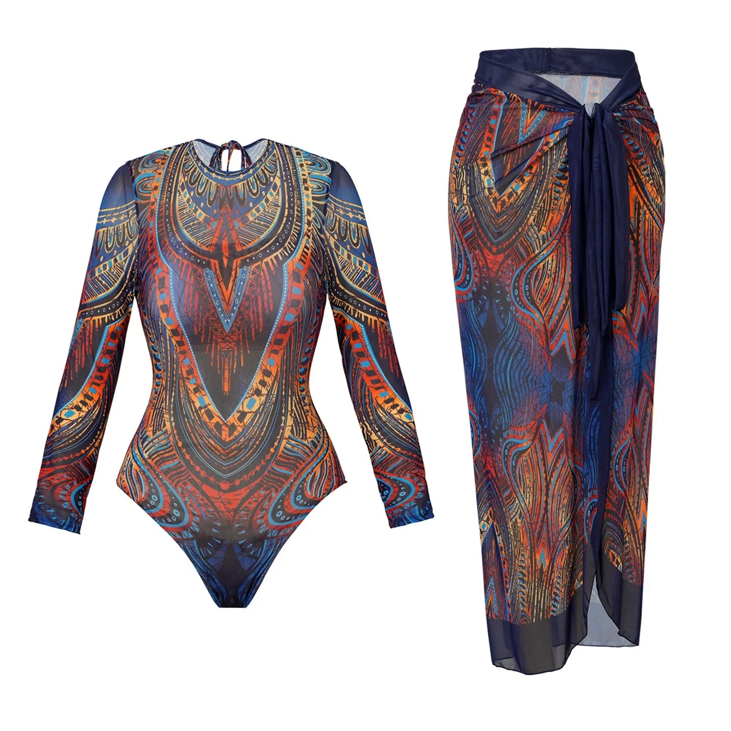 Bikini Bodysuit Swimwear With Skirt