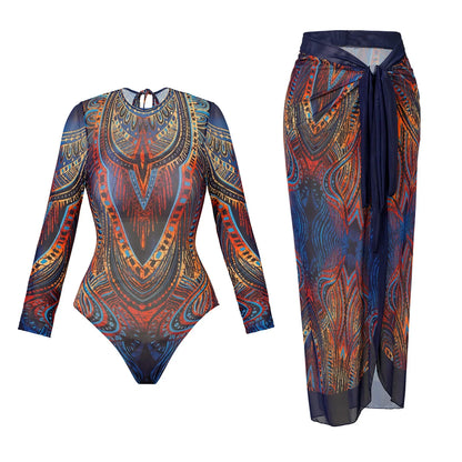 Bikini Bodysuit Swimwear With Skirt