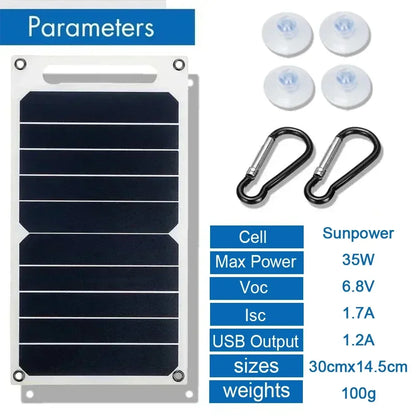 35W Sunpower Portable Solar Panel 5V Solar Plate With USB - Empire P.E