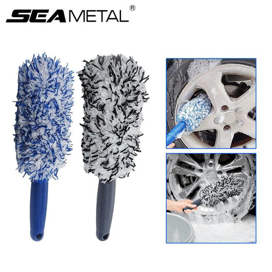 SEAMETAL Car Wheel Tire Rim Cleaning Brush Portable Plush Car Wheel Hub Brush Washing Tool Car Detailing Care Dust Removal Brush - Empire P.E
