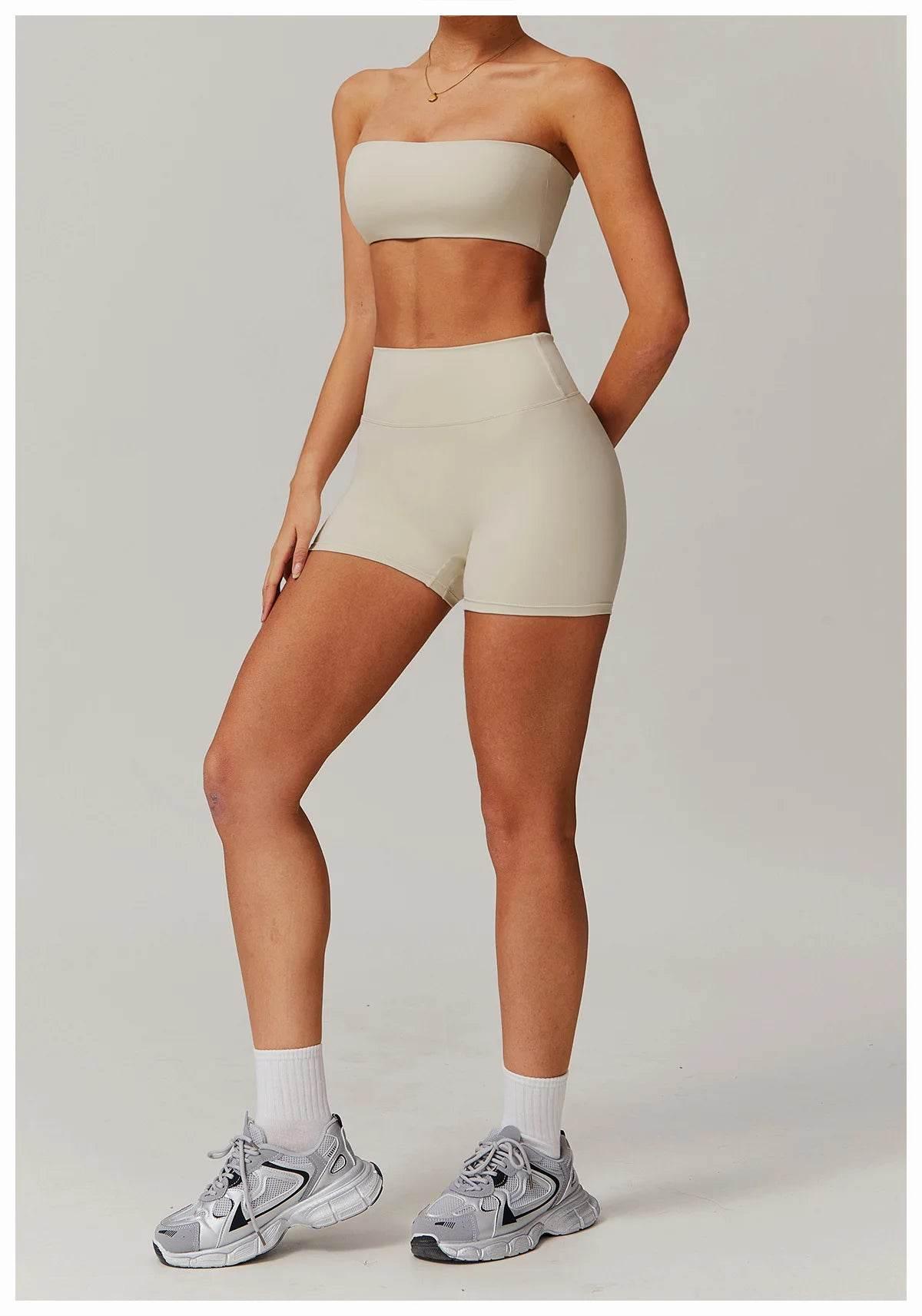New Women Yoga Shorts High Waist Beautiful Buttocks Gym Sexy Feel V-shaped Shorts Sports Fitness Tights Push up Run Leggings - Empire P.E