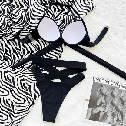 Black High Waisted Bikini Push Up Women - Empire P.E
