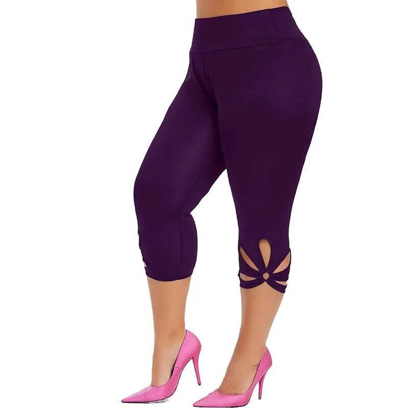 Women's Plus-Size Stretch Essential Legging Summer Elastic Waist Seamless Casual Leggings Short Pants Capri Leggins Mujer - Empire P.E