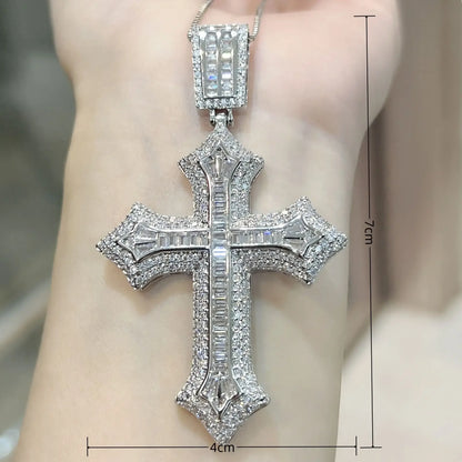 Luxury Hiphop Lab Diamond Cross Pendant 925 Sterling Silver - Empire P.E