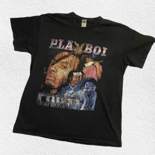 Hip Hop Men Crew Neck Top Vintage Playboi Carti Shirt Playboi Carti Tshirt Playboi Carti T-shirt Merch Tour Hip Hop Rap Tee - Empire P.E