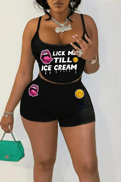 Sexy Spaghetti Strap Crop Tops And Short 2 Piece Sets - Empire P.E